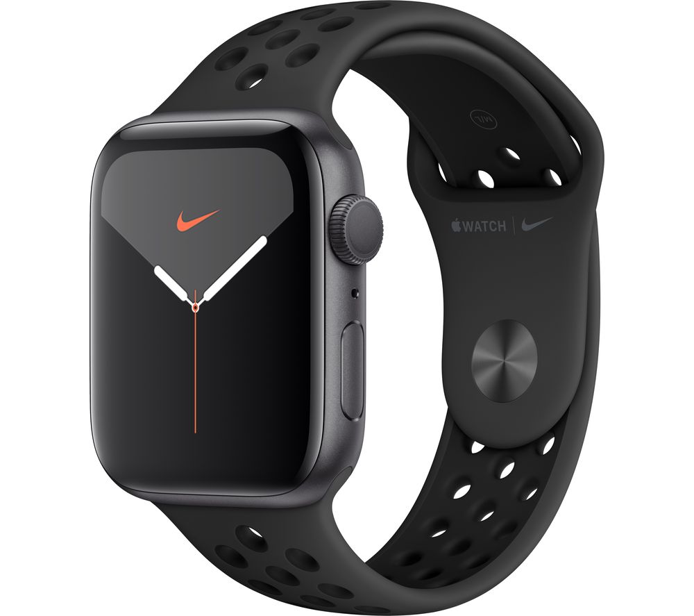 APPLE Watch Series 5 - Space Grey with Anthracite & Black Nike Sports Band, 44 mm, Grey
