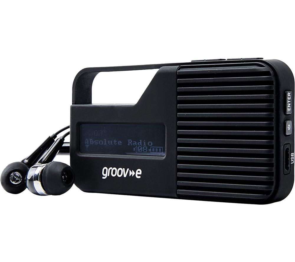 GROOV-E Rio GV-DR01-BK Portable Radio - Black, Black