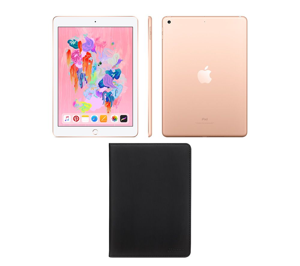 APPLE 9.7" iPad (2018) & Black Smart Cover Bundle - 32 GB, Gold, Black
