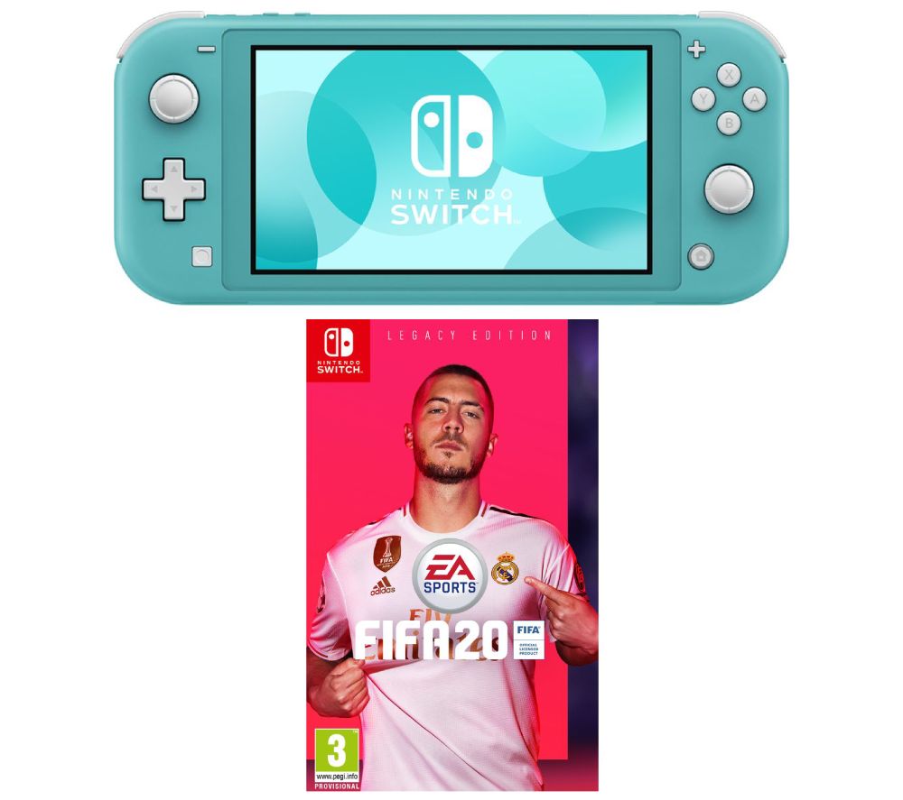 NINTENDO Switch Lite Turquoise & FIFA 20 Bundle, Turquoise