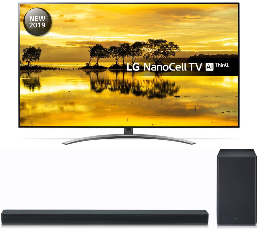 65" LG 65SM9010PLA  Smart 4K Ultra HD HDR LED TV & SK8 Sound Bar Bundle with Google Assistant
