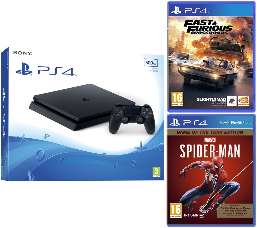 SONY PlayStation 4, Fast and Furious: Crossroads & Marvel's Spider-Man Bundle - 500 GB