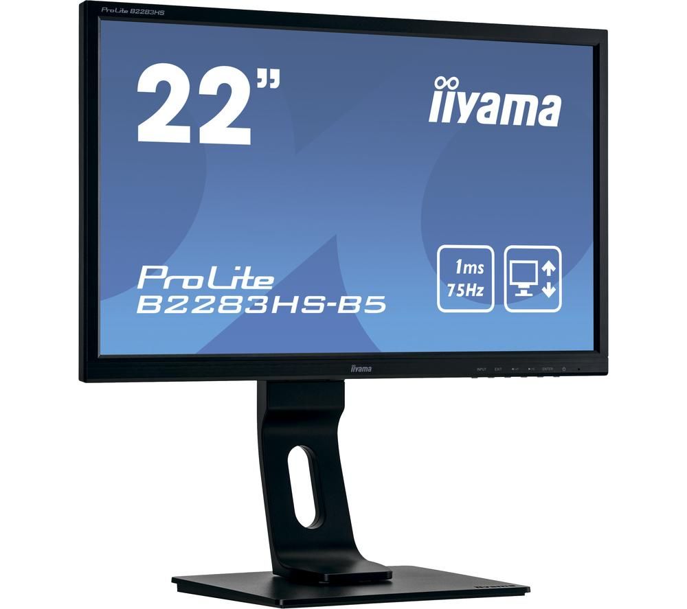 IIYAMA ProLite B2283HS-B5 Full HD 22" TN LED Monitor - Black, Black