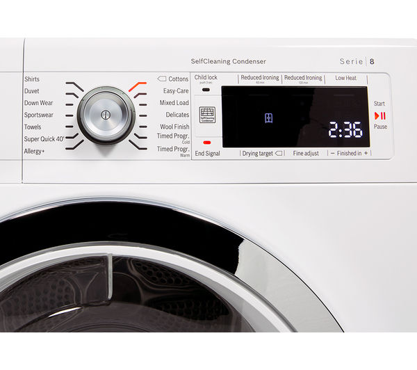 Bosch Tumble Dryer WTW87560GB Heat Pump Condenser  - White, White