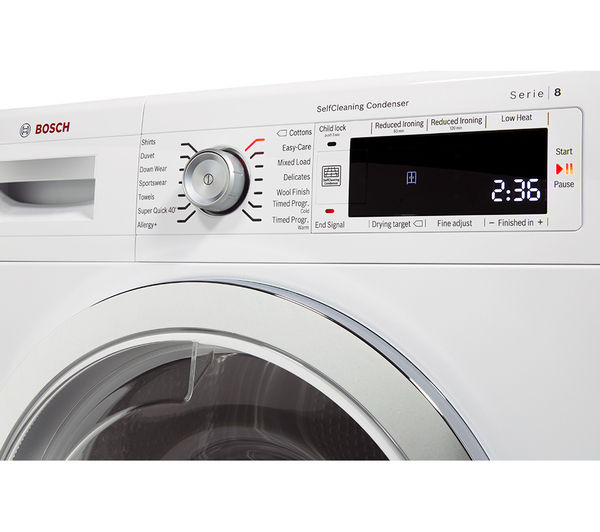 Bosch Tumble Dryer WTW87560GB Heat Pump Condenser  - White, White