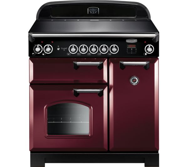 Rangemaster Classic 90 cm Electric Induction Range Cooker - Cranberry & Chrome, Cranberry