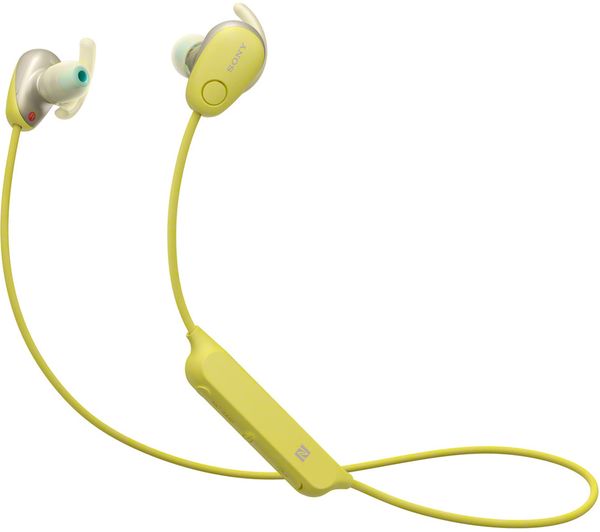 SONY WI-SP600NY Wireless Bluetooth Noise-Cancelling Headphones - Yellow, Yellow