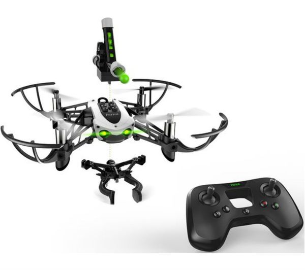 PARROT Mambo Mission Drone with Flypad Controller & FPV Goggles Bundle - Black & White, Black