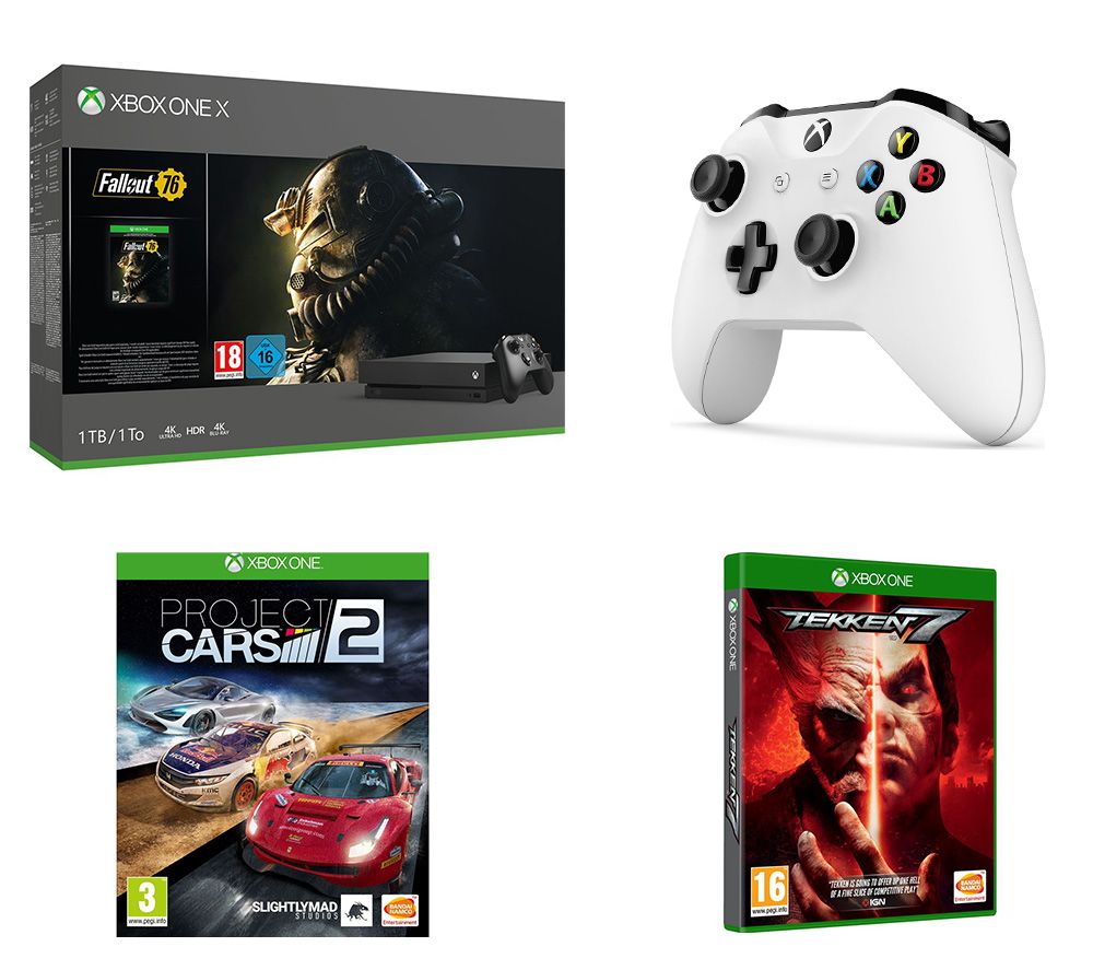 MICROSOFT Xbox One X, Fallout 76, Project Cars 2, Tekken 7 & Wireless Controller Bundle