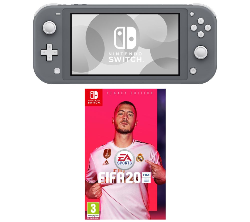 NINTENDO Switch Lite Grey & FIFA 20 Bundle, Grey