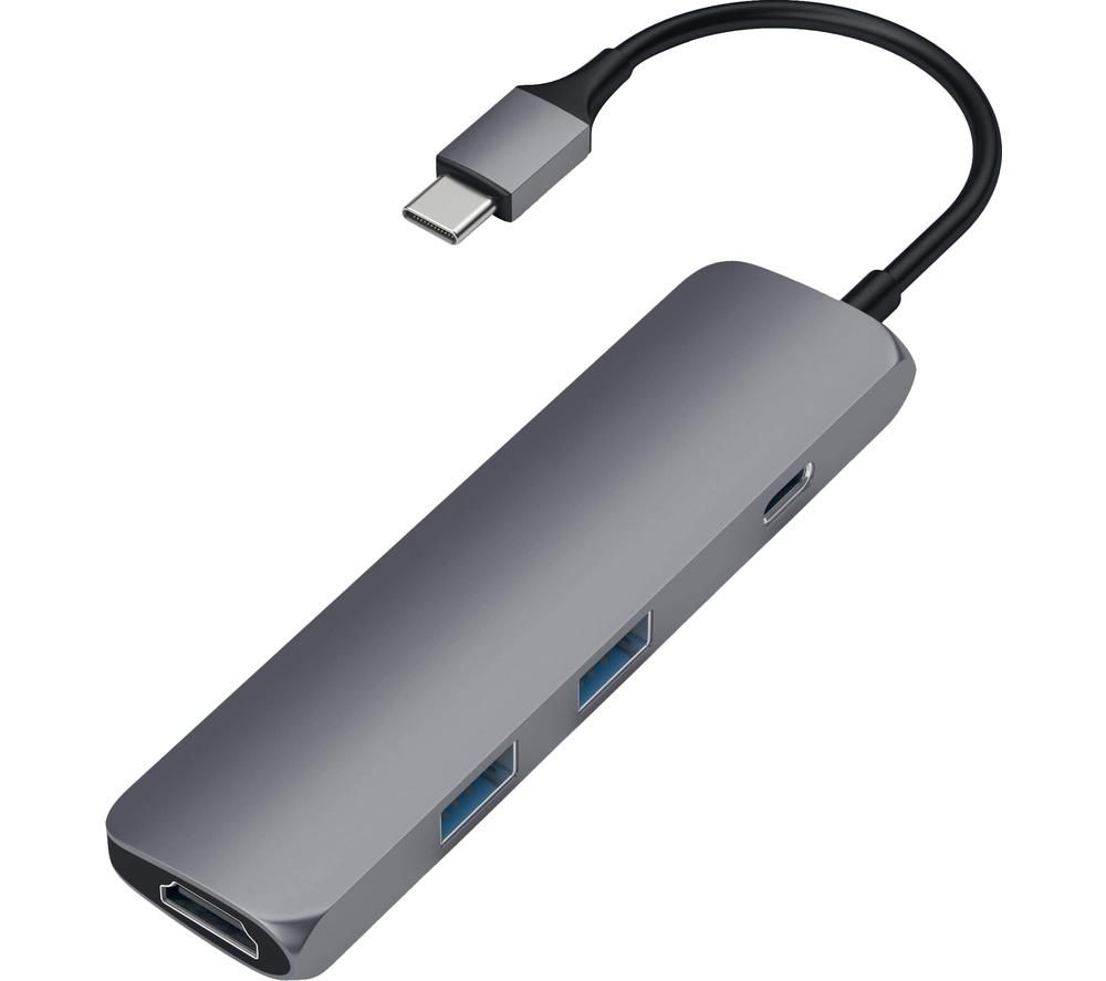 SATECHI Slim Multi-Port Adapter 4K 4-port USB-C Connection Hub  Space Grey