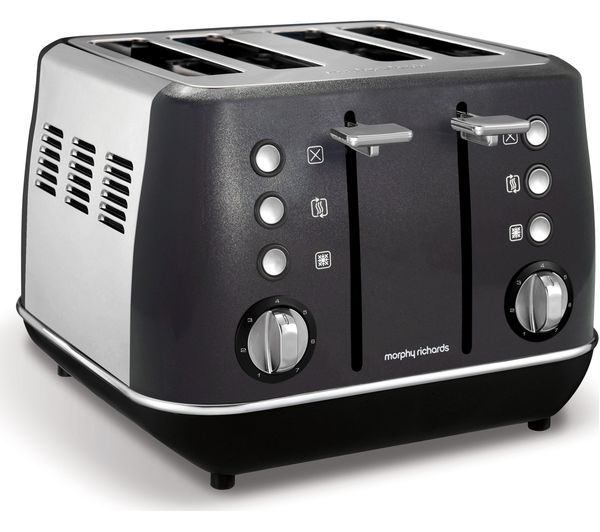 MORPHY RICHARDS Evoke One 4-Slice Toaster - Black, Black
