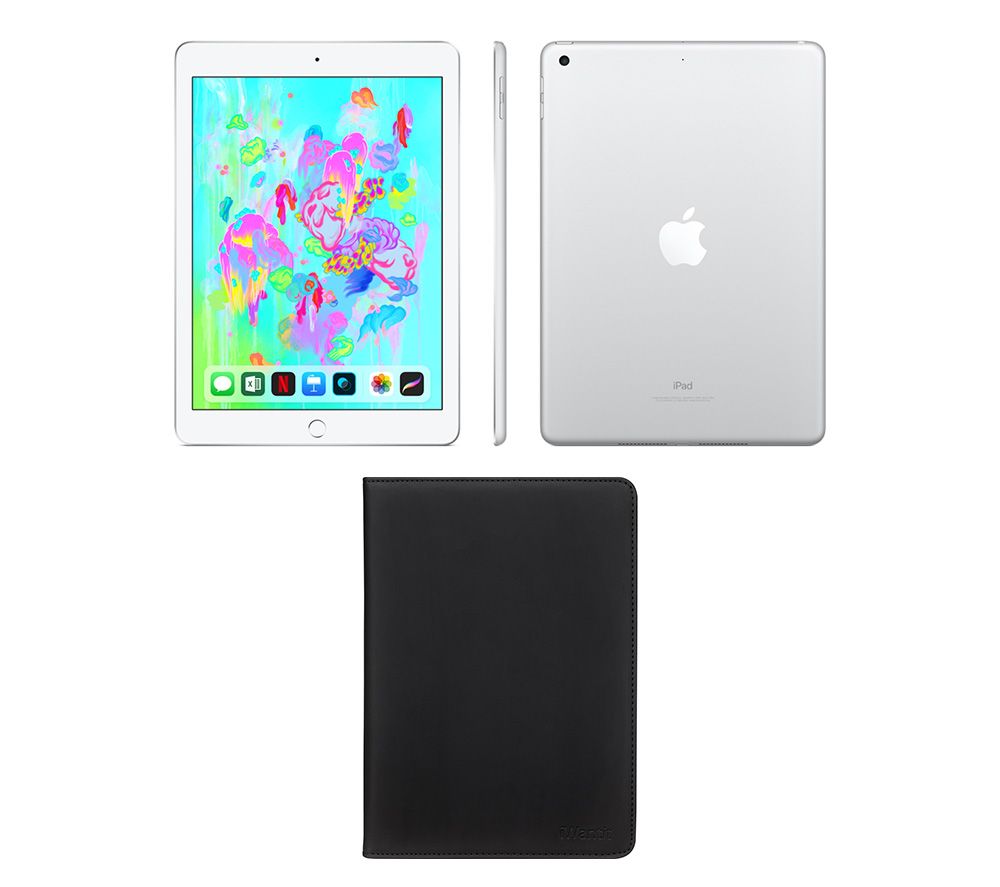 APPLE 9.7" iPad (2018) & Black Smart Cover Bundle - 128 GB, Silver, Black