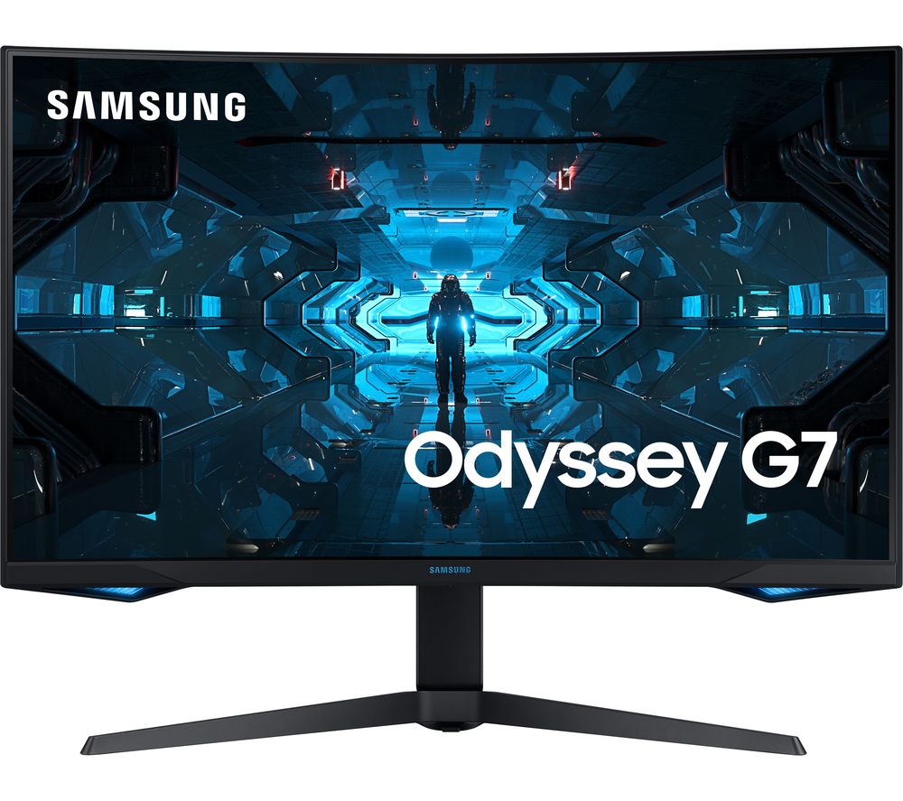 SAMSUNG Odyssey G75 LC27G75TQSUXEN Quad HD 27" Curved QLED Gaming Monitor - Black, Black