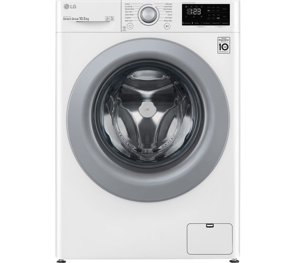 LG AI DD V3 F4V310WNE 10.5 kg 1400 Spin Washing Machine - White, White ...