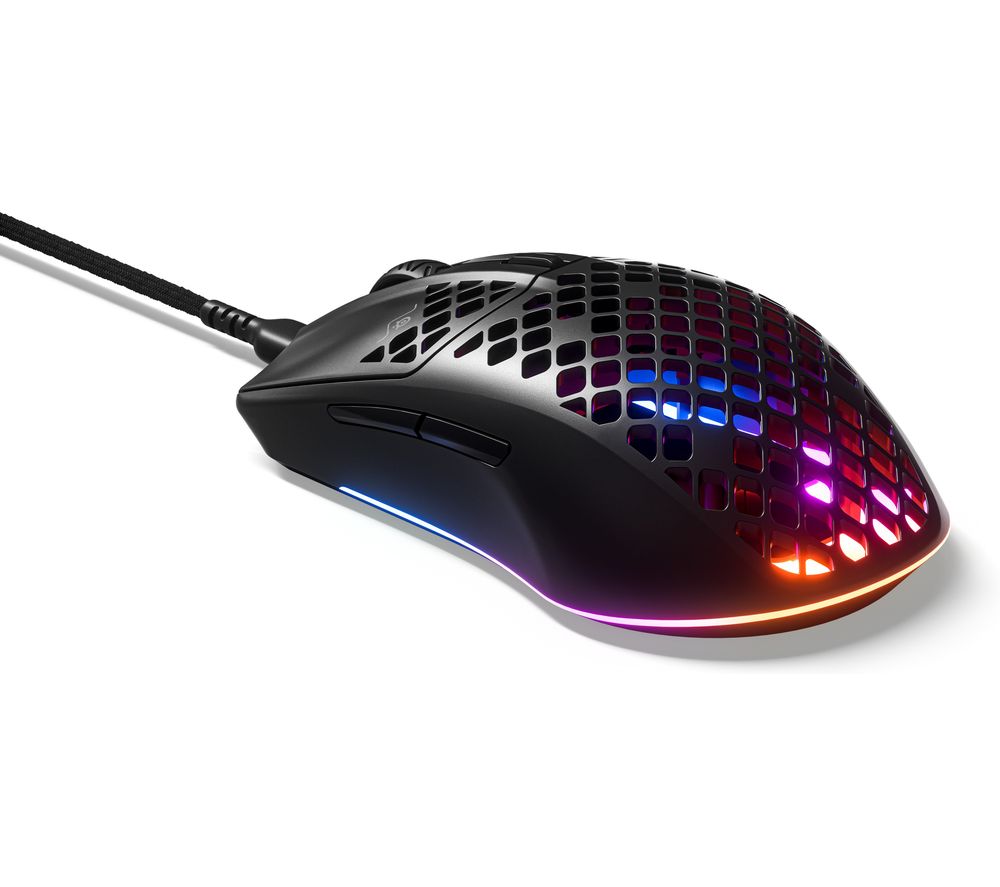 STEELSERIES Aerox 3 RGB Optical Gaming Mouse, Black
