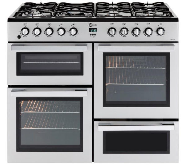 FLAVEL MLN10FRS Dual Fuel Range Cooker - Silver & Chrome