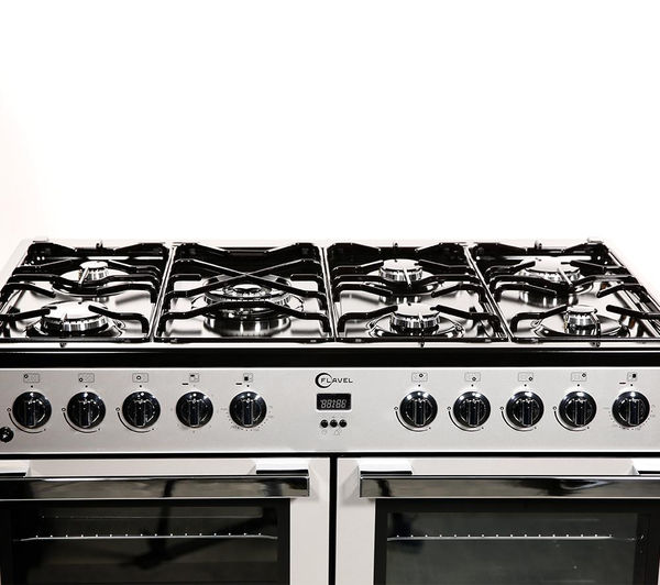 FLAVEL MLN10FRS Dual Fuel Range Cooker - Silver & Chrome