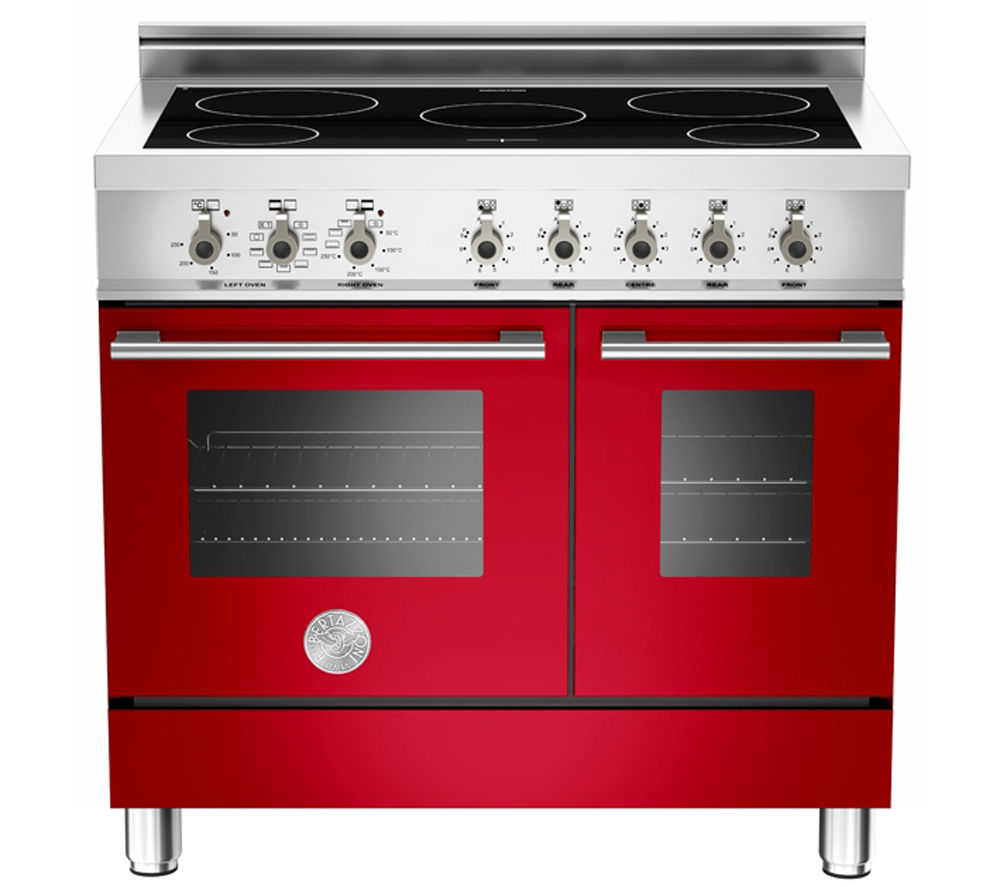 BERTAZZONI Professional 90 W90INDMFERO Electric Induction Range Cooker - Red, Red