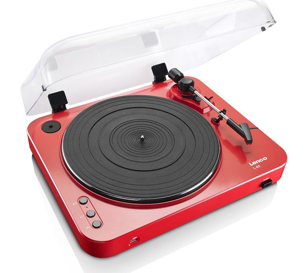 LENCO L-85 Turntable - USB, Red, Red