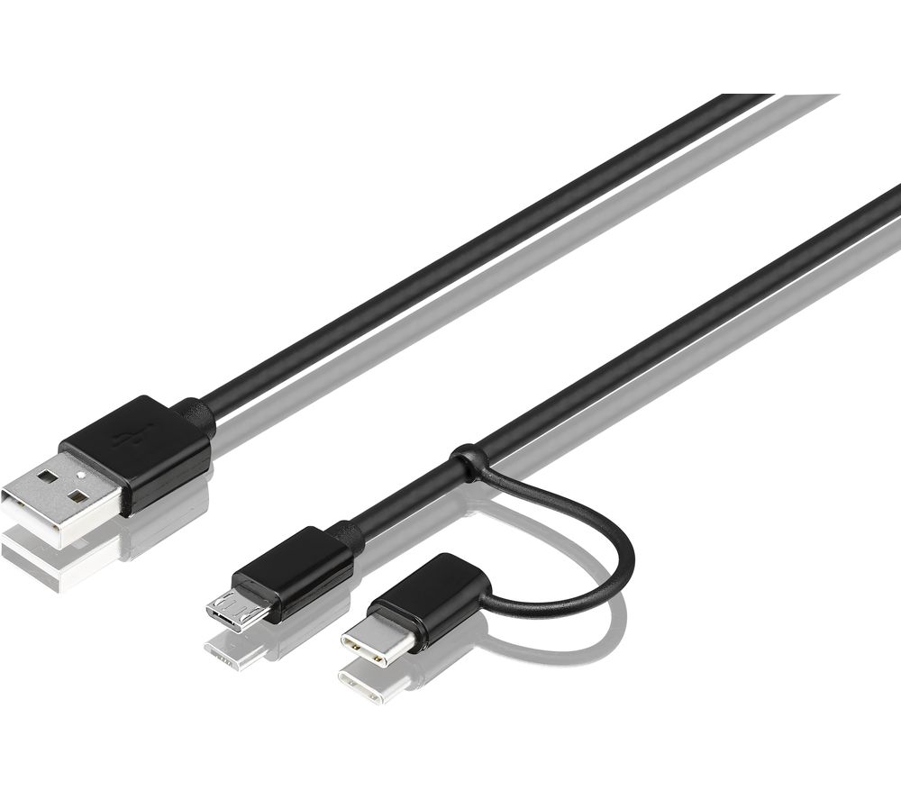 GOJI USB to Micro USB & USB-C Cable