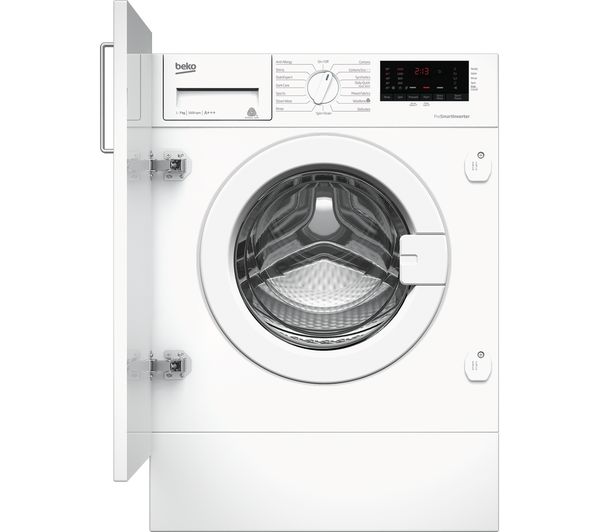 BEKO WIX765450 Integrated 7 kg 1600 Spin Washing Machine - White, White