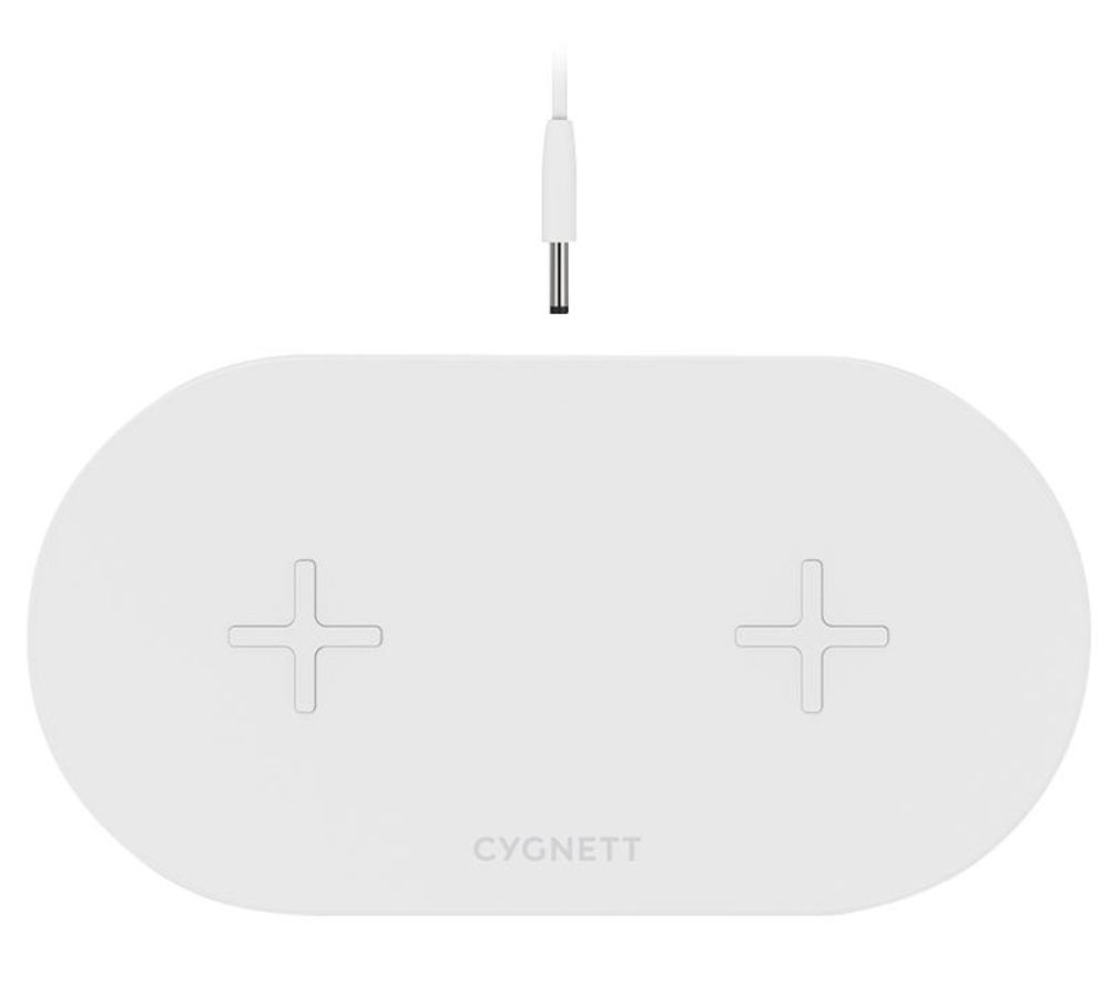 CYGNETT Twofold Dual Qi Wireless Charging Pad - White, White