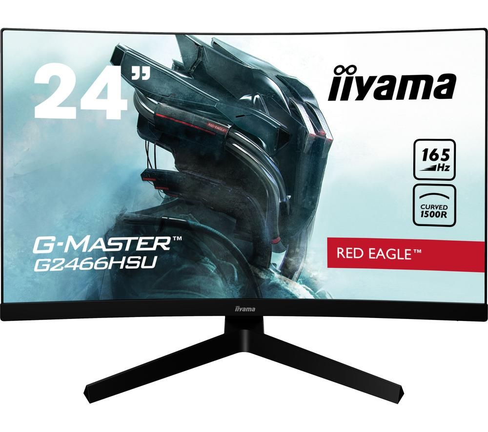 IIYAMA G-MASTER Red Eagle G2466HSU-B1 Full HD 24" Curved LED Gaming Monitor - Black, Red