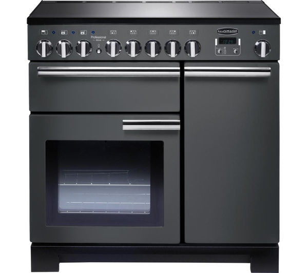 Rangemaster Professional Deluxe 90 Electric Induction Range Cooker - Slate & Chrome