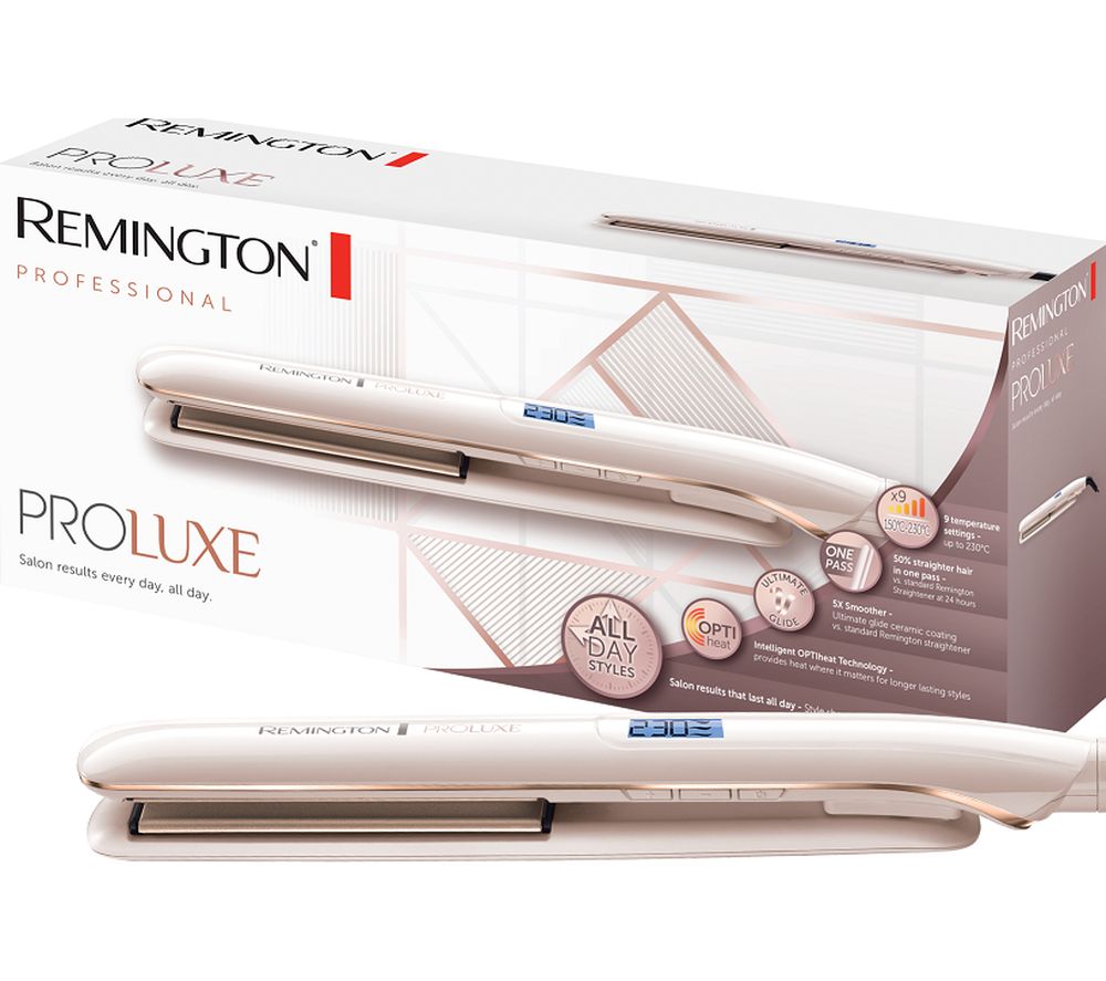 REMINGTON Proluxe S9100 Hair Straightener - White & Rose Gold, White