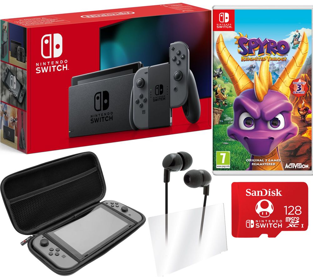 NINTENDO Switch, Spyro Trilogy Reignited, 128 GB Memory Card & Starter Kit Bundle