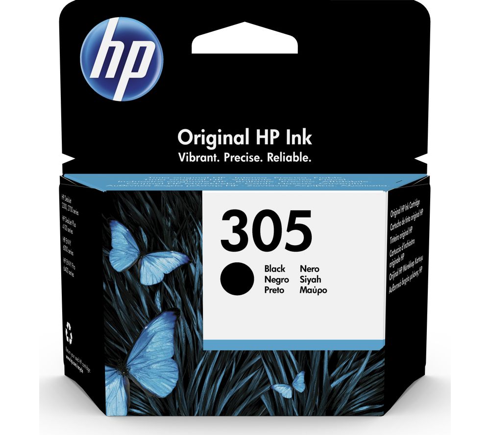 HP 305 Original Black Ink Cartridge, Black