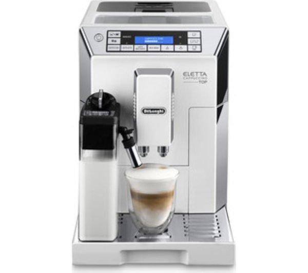 DELONGHI Eletta Cappuccino Top ECAM45.760W Bean to Cup Coffee Machine - White & Silver, White