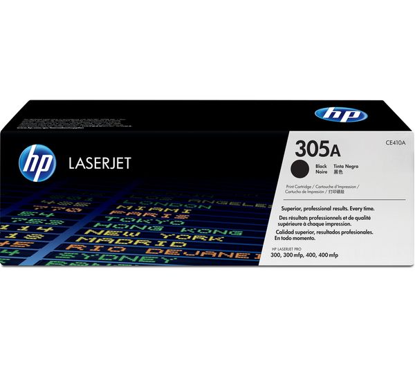 HP 305A Original LaserJet Black Toner Cartridge, Black