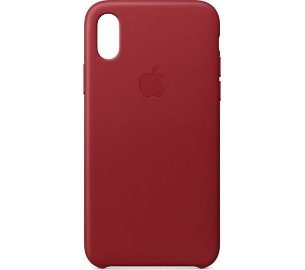 APPLE iPhone X Leather Case - Red, Red