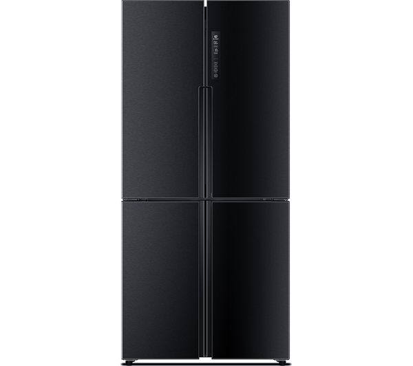 HAIER Slim American Style Fridge Freezer HTF-456DN6 - Black, Black