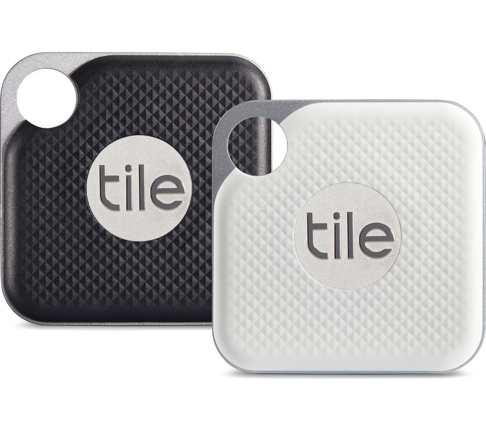 TILE Pro Bluetooth Tracker - Black & White, Pack of 2, Black