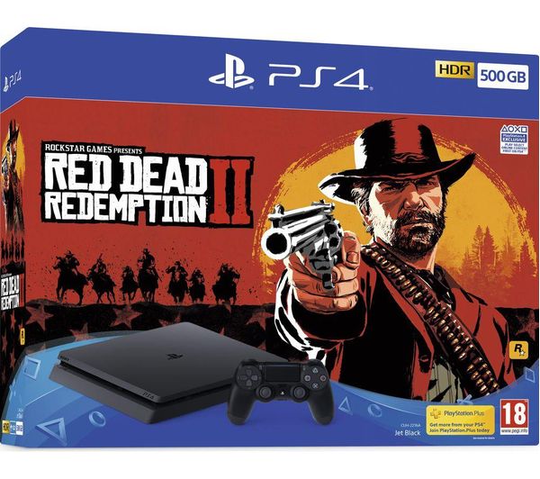 SONY PlayStation 4 with Red Dead Redemption 2 - 500 GB, Red