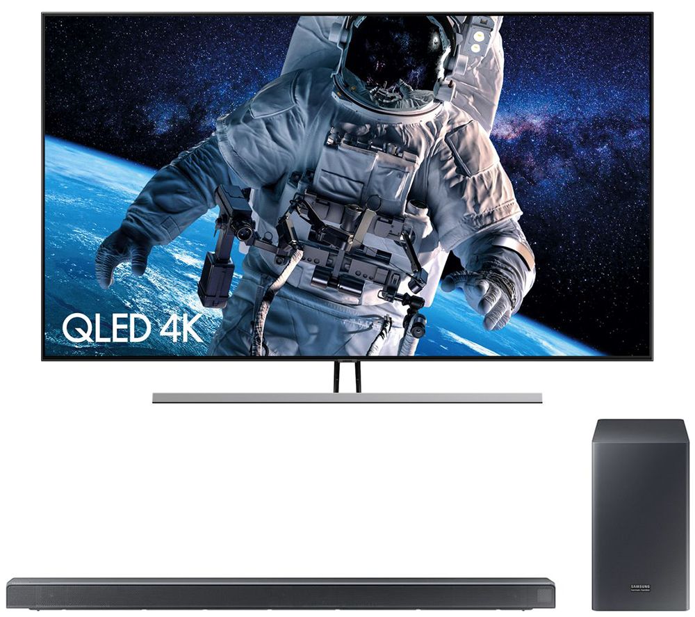 75" SAMSUNG QE75Q85RATXXU  Smart 4K Ultra HD HDR QLED TV with Bixby & 5.1 Wireless Sound Bar Bundle