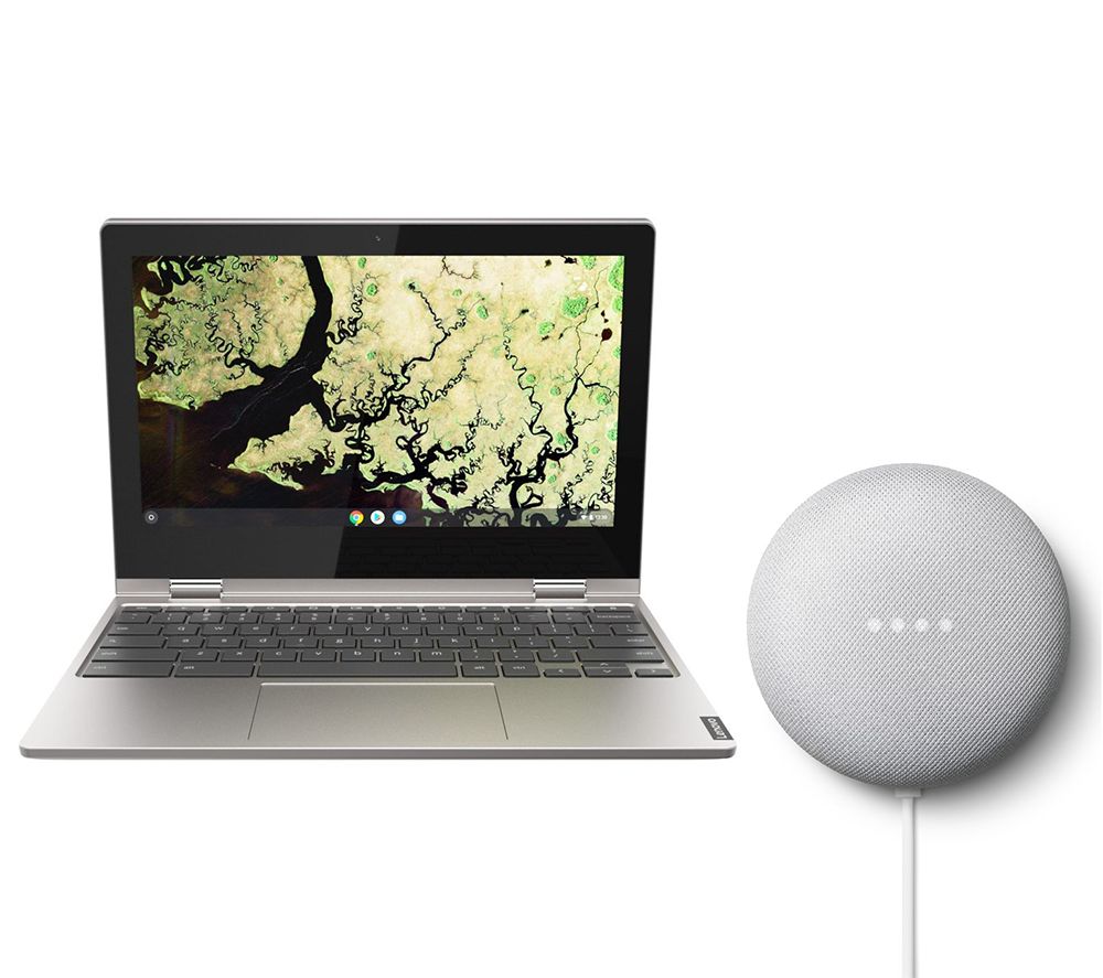 LENOVO C340-11 11.6" 2 in 1 Chromebook & Google Nest Mini (2nd Gen) Bundle, Grey