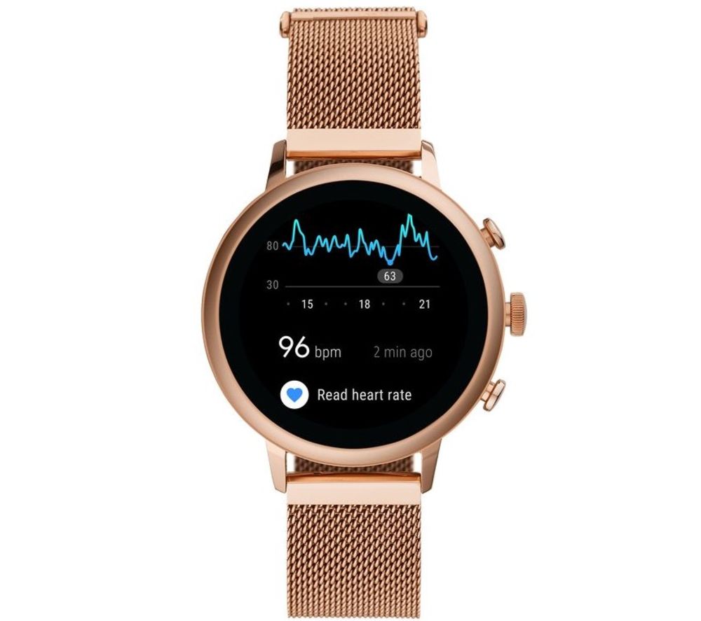 FOSSIL Venture HR FTW6031 Smartwatch - Rose Gold, Stainless Steel Strap, Stainless Steel