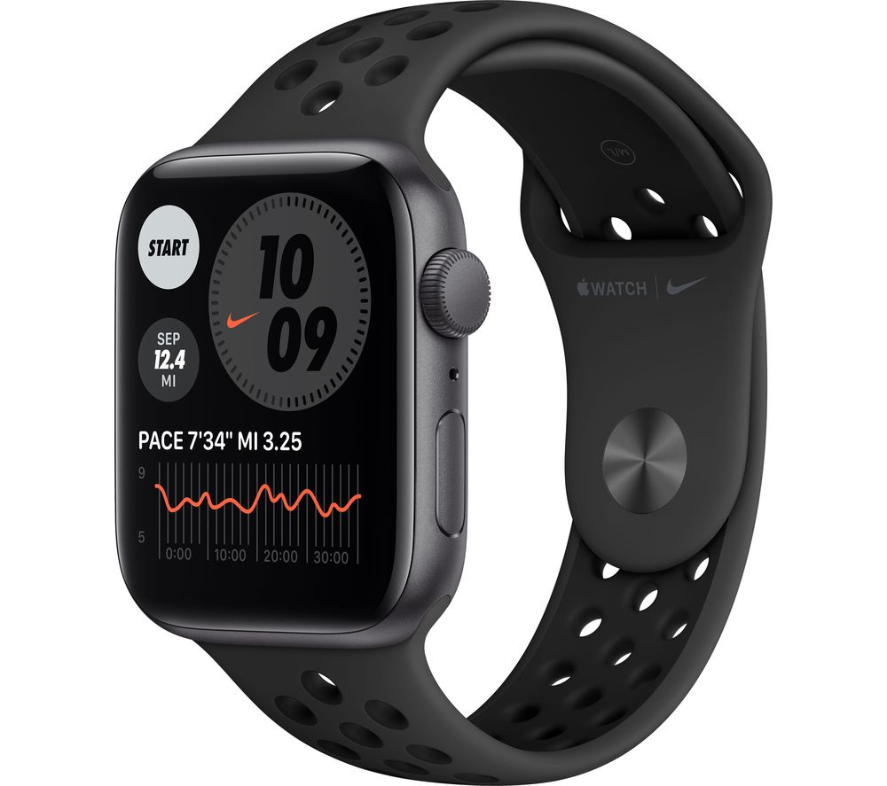 APPLE Watch Series 6 - Space Grey Aluminum with Black Nike Sports Band, 44 mm, Grey