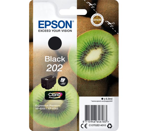 EPSON 202 Kiwi Black Ink Cartridge, Black