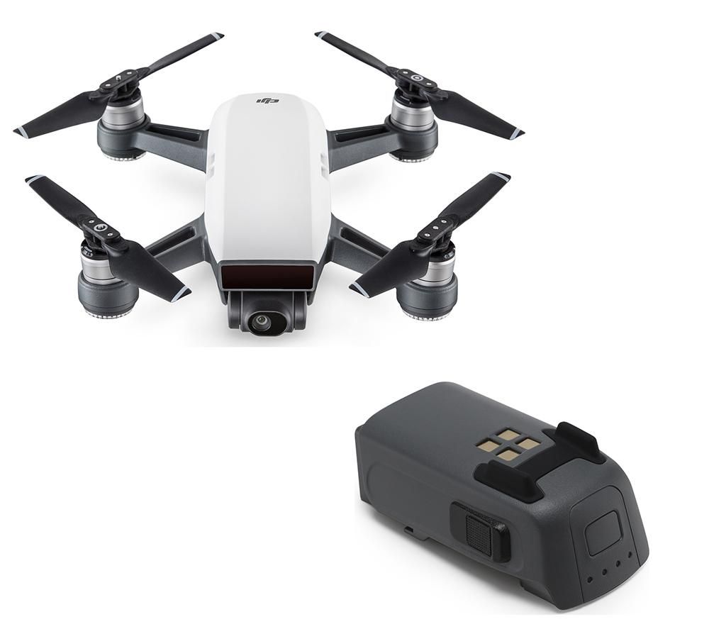 DJI Spark Drone & Intel®ligent Flight Battery Bundle - Alpine White, White