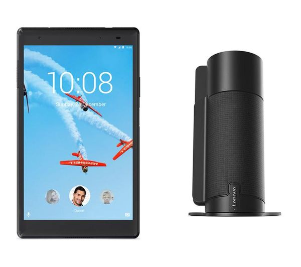 LENOVO Tab 4 Plus 8" Tablet & Tab 4 Smart Assistant Voice Controlled Speaker Bundle - Black, Black