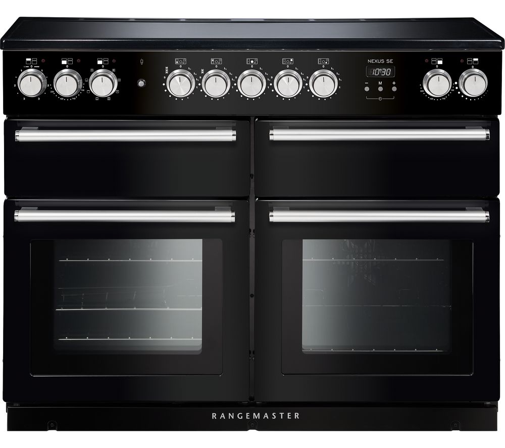 Rangemaster Nexus SE NEXSE110EIBL/C 110 cm Electric Induction Range Cooker - Black & Chrome, Black