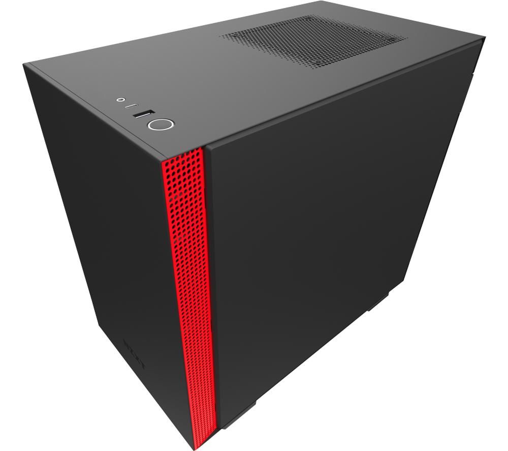 NZXT H210 Mini-ITX Mini Tower PC Case - Black & Red, Red,Black