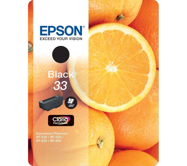 EPSON No. 33 Oranges Black Ink Cartridge, Black