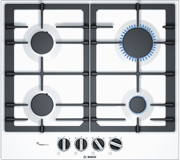 BOSCH Serie 6 PCP6A2B90 Gas Hob - White, White