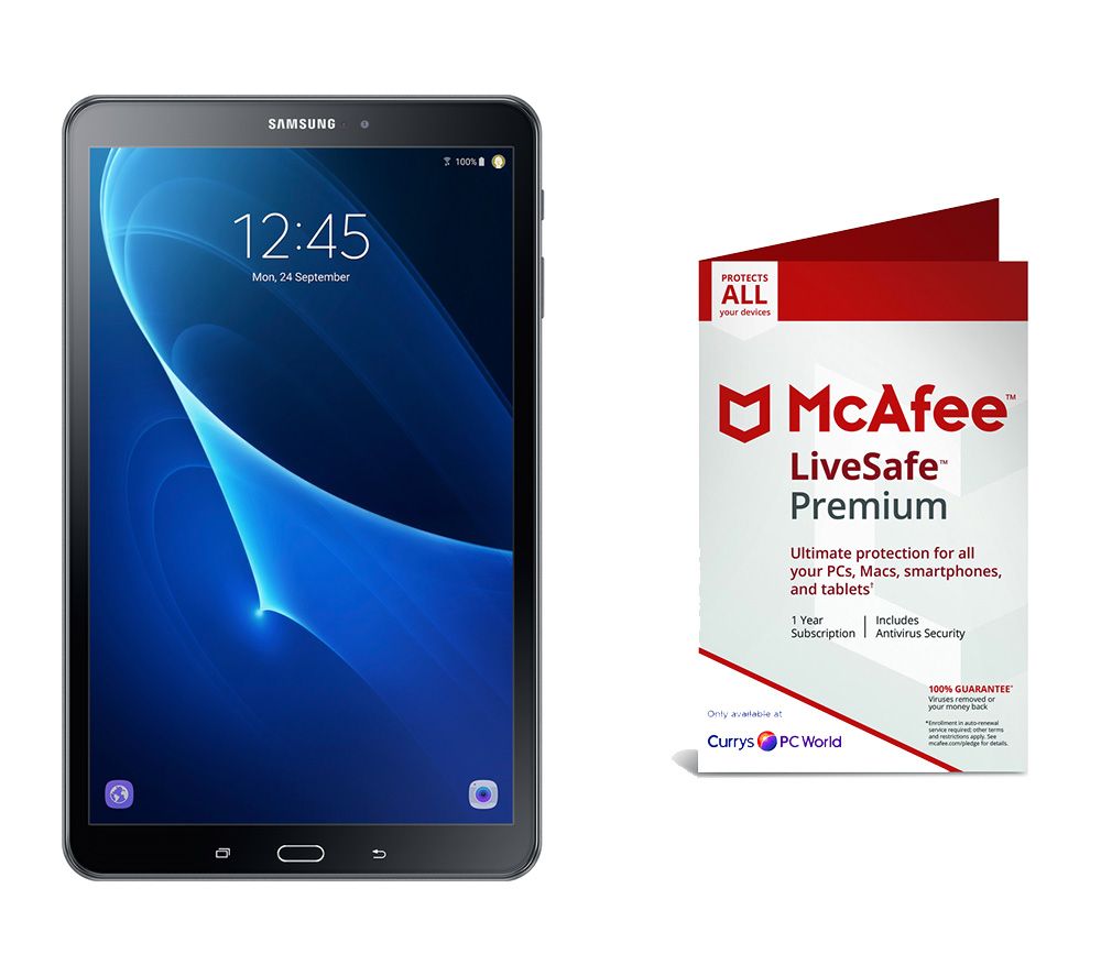 SAMSUNG Galaxy Tab A 10.1" Tablet & LiveSafe Premium 2019 Bundle, Black